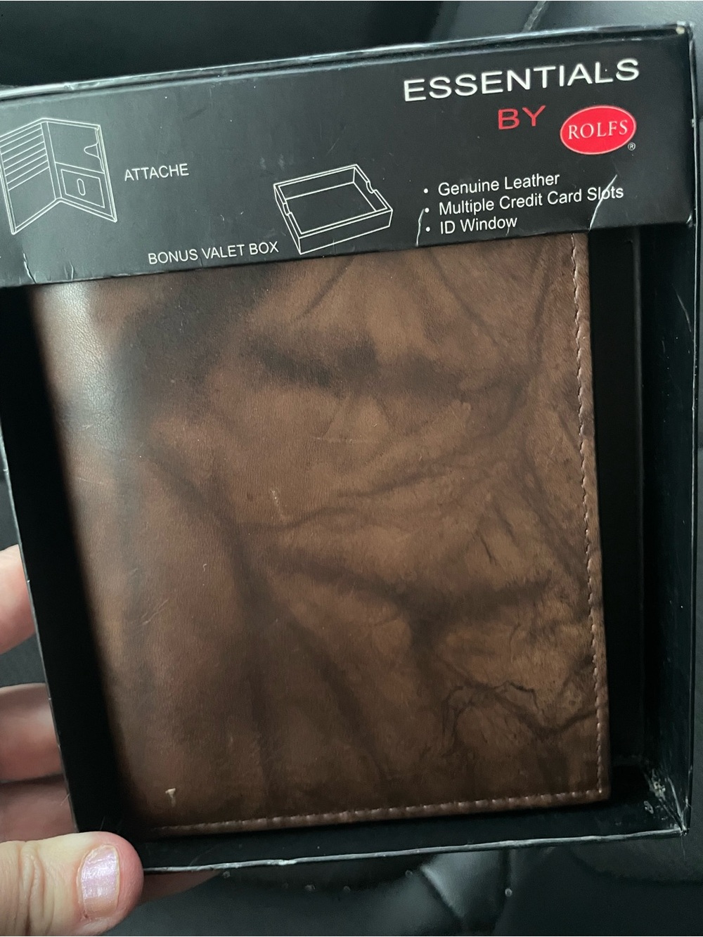 NWT BROWN ROLFS wallet 21 credit card slots Genuine Premium Leather ATTACHE